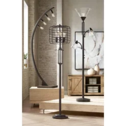 Franklin Iron Works Warwick Industrial Torchiere Floor Lamp With Side Lights 71 1/2" Tall Tiger Bronze LED Clear Seedy Glass For Living Room Reading 16 Franklin Iron Works Warwick Industrial Torchiere Floor Lamp With Side Lights 71 1/2" Tall Tiger Bronze LED Clear Seedy Glass For Living Room Reading -Home Decor Store GUEST 023745ec 43a4 41a8 8b0c dd8b58eadc03