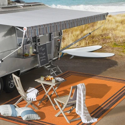 James Modern Border Stripe Indoor/Outdoor Area Rug - JONATHAN Y 10 James Modern Border Stripe Indoor/Outdoor Area Rug - JONATHAN Y - Image 8