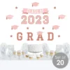 Big Dot Of Happiness Rose Gold Class Of 2023 Graduation Party Wall Decals Set Of 20