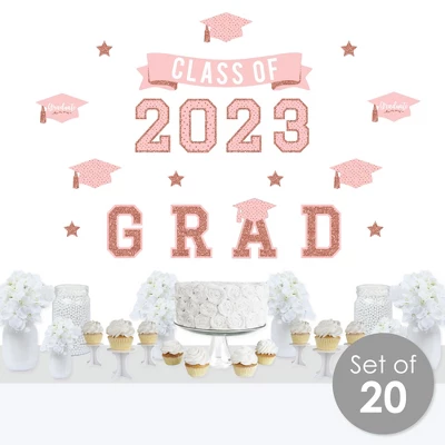 Big Dot Of Happiness Rose Gold Class Of 2023 Graduation Party Wall Decals Set Of 20 3 Big Dot Of Happiness Rose Gold Class Of 2023 Graduation Party Wall Decals Set Of 20