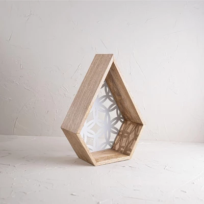 Floral Pattern Wall Shelf Wood & Metal - Foreside Home & Garden 3 Floral Pattern Wall Shelf Wood & Metal - Foreside Home & Garden