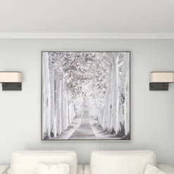 Canvas Landscape Trees Framed Wall Art With Silver Frame White - Olivia & May -Home Decor Store GUEST 055899d7 b31c 498c b829 f86f70edfbb8