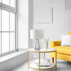 Transparent Triagonal Table Lamp Brass - Lalia Home -Home Decor Store GUEST 061cb834 d899 40c4 bf7b 6c237add7618