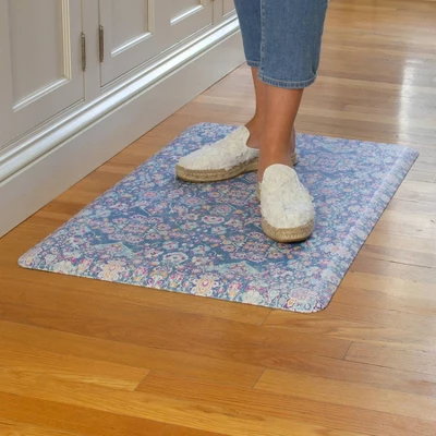 Kilim Anti-Fatigue Comfort Long Floor Mat Blue - Brewster 3 Kilim Anti-Fatigue Comfort Long Floor Mat Blue - Brewster