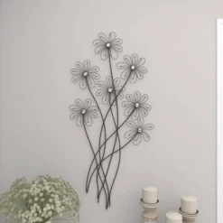 Metal Floral 3D Wire Wall Decor With Crystal Embellishments Black - Olivia & May 27 Metal Floral 3D Wire Wall Decor With Crystal Embellishments Black - Olivia & May -Home Decor Store GUEST 07bba77c 9482 4da1 a7bd e4802f7c0a48