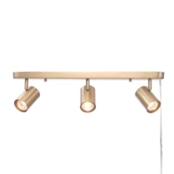 Dale 3-Light Matte Brass Plug-In Track Lighting - Globe Electric