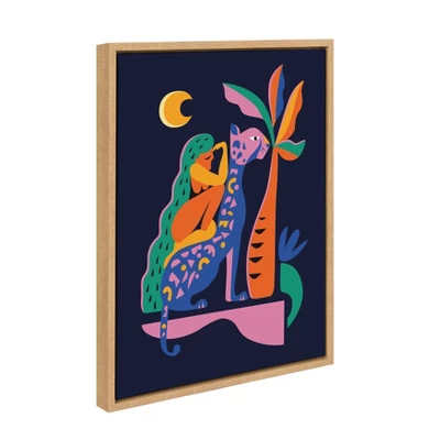 18" X 24" Sylvie Girl On Cheetah Framed Canvas Wall Art By Rachel Lee Natural - Kate And Laurel 3 18" X 24" Sylvie Girl On Cheetah Framed Canvas Wall Art By Rachel Lee Natural - Kate And Laurel