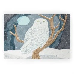 Sewzinski Snowy Owl At Night Welcome Mat - Society6 -Home Decor Store GUEST 091506f7 cae4 4d5d 9dce d716981091b2