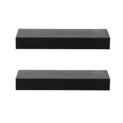 2pc 18" Havlock Wood Shelf Set Black - Kate & Laurel All Things Decor