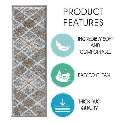 Sussexhome Modern Collection Stair Treads Non-Slip Carpet Stair Treads For Wooden Steps, 9" X 28" , Pack Of 4/7/10/13/15 5 Sussexhome Modern Collection Stair Treads Non-Slip Carpet Stair Treads For Wooden Steps, 9" X 28" , Pack Of 4/7/10/13/15 - Image 3