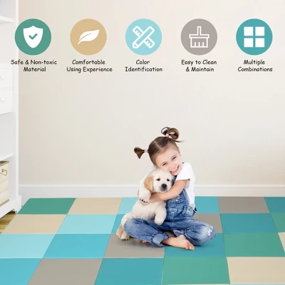 Costway 58'' Toddler Foam Play Mat Baby Folding Activity Floor Mat Home Daycare School 6 Costway 58'' Toddler Foam Play Mat Baby Folding Activity Floor Mat Home Daycare School - Image 4