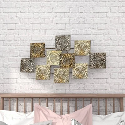 Metal Sunburst Carved Wall Decor Gold - Olivia & May 6 Metal Sunburst Carved Wall Decor Gold - Olivia & May - Image 4