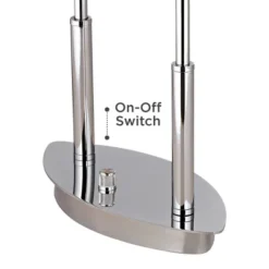 Possini Euro Design Charles Street Modern Desk Lamp 23" High Chrome Satin Nickel Frosted Slump Glass Shade For Bedroom Living Room Bedside Nightstand -Home Decor Store GUEST 10dff3e6 babf 4595 a29a 0f9e4c77d985