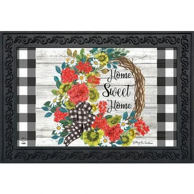Geranium Wreath Summer Doormat Indoor Outdoor 30" X 18" Briarwood Lane 3 Geranium Wreath Summer Doormat Indoor Outdoor 30" X 18" Briarwood Lane