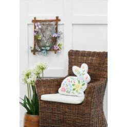 C&F Home 14" Floral Easter Bunny Spring Shaped Throw Pillow