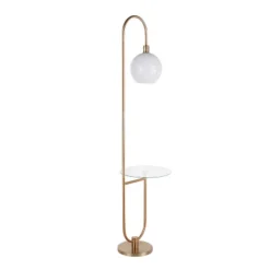 Trombone Contemporary/Glam Floor Lamp With Metal And Glass Shelf Gold (Includes LED Light Bulb) - LumiSource 16 Trombone Contemporary/Glam Floor Lamp With Metal And Glass Shelf Gold (Includes LED Light Bulb) - LumiSource -Home Decor Store GUEST 13309f88 1490 4452 8098 398b43979dcd
