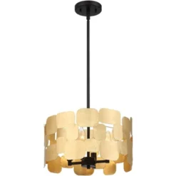 Possini Euro Design Stella Black Pendant Chandelier 15" Wide Modern Gold Leaf Drum Shade 4-Light Fixture For Dining Room House Foyer Kitchen Island 14 Possini Euro Design Stella Black Pendant Chandelier 15" Wide Modern Gold Leaf Drum Shade 4-Light Fixture For Dining Room House Foyer Kitchen Island -Home Decor Store GUEST 13a0743c 5763 4907 bac4 591ce6fbcc9f