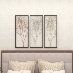 Metal Tree Branch Wall Decor With Black Frame Set Of 3 Black - Olivia & May -Home Decor Store GUEST 1869eec0 bb8c 4c09 aec4 5da6944788d8