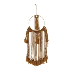 Fabric Macrame Intricately Weaved Wall Decor With Beaded Fringe Tassels Brown - Olivia & May -Home Decor Store GUEST 1b578a48 228f 4e40 a627 1683049d2b62
