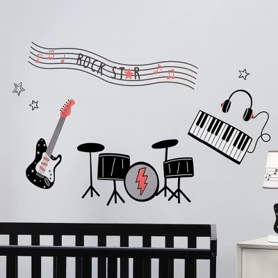 Lambs & Ivy Rock Star Musical Instruments Wall Decals/Stickers - Drums/Guitar 4 Lambs & Ivy Rock Star Musical Instruments Wall Decals/Stickers - Drums/Guitar - Image 2