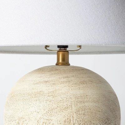 Medium Faux Wood Table Lamp Brown - Threshold™ Designed With Studio McGee 6 Medium Faux Wood Table Lamp Brown - Threshold™ Designed With Studio McGee - Image 4