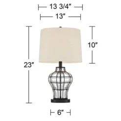 360 Lighting Hudson Rustic Accent Table Lamps 23" High Set Of 2 Bronze Clear Glass USB Charging Port Drum Shade For Bedroom Living Room Bedside Desk 17 360 Lighting Hudson Rustic Accent Table Lamps 23" High Set Of 2 Bronze Clear Glass USB Charging Port Drum Shade For Bedroom Living Room Bedside Desk -Home Decor Store GUEST 1be73704 eec8 472a 839c 1216bb58023c
