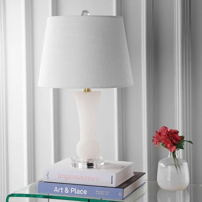 23" Eliza Alabaster Table Lamp (Includes LED Light Bulb) White - JONATHAN Y 4 23" Eliza Alabaster Table Lamp (Includes LED Light Bulb) White - JONATHAN Y - Image 2