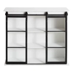 30" X 28" Barnhardt Decorative Wooden Wall Cabinet With 2 Sliding Glass Doors White - Kate & Laurel All Things Decor 10 30" X 28" Barnhardt Decorative Wooden Wall Cabinet With 2 Sliding Glass Doors White - Kate & Laurel All Things Decor -Home Decor Store GUEST 1eb57704 e6ba 4b2b ab86 6cf474321454
