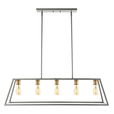 38" LED 5-Light Floyd Iron Adjustable LED Pendant Gray/Brass - JONATHAN Y 4 38" LED 5-Light Floyd Iron Adjustable LED Pendant Gray/Brass - JONATHAN Y - Image 2