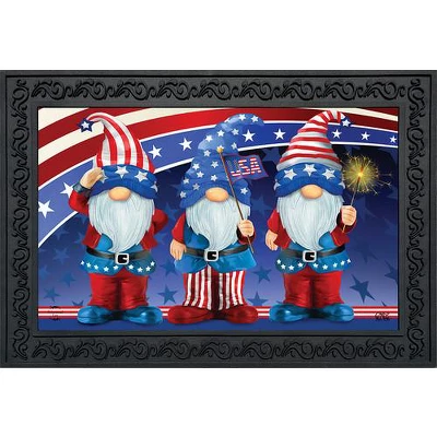 Patriotic Gnomes Doormat Humor Indoor Outdoor 30" X 18" Briarwood Lane 3 Patriotic Gnomes Doormat Humor Indoor Outdoor 30" X 18" Briarwood Lane