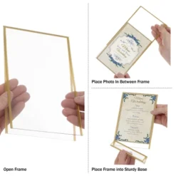 5 X 7 Picture Frames 6-Pack – Floating Frame Set For Table Numbers, Wedding Signs, Photos, Or Table Decor By Great Northern Party - Gold -Home Decor Store GUEST 1f58cda0 b79c 4cf7 ae1b 7c82210f8b05