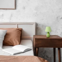 9.45" Petite Ceramic Oblong Bedside Table Desk Lamp With Matching Tapered Drum Shade Green - Creekwood Home -Home Decor Store GUEST 1f7ddcd4 804b 4e99 9867 3e51ff5591a3