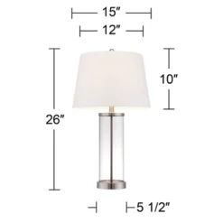 360 Lighting Coastal Table Lamps 26" High Set Of 2 Clear Glass Fillable Steel White Tapered Shade For Living Room Family Bedroom Bedside 16 360 Lighting Coastal Table Lamps 26" High Set Of 2 Clear Glass Fillable Steel White Tapered Shade For Living Room Family Bedroom Bedside -Home Decor Store GUEST 21612943 b951 4630 866e f2a519f56c8f