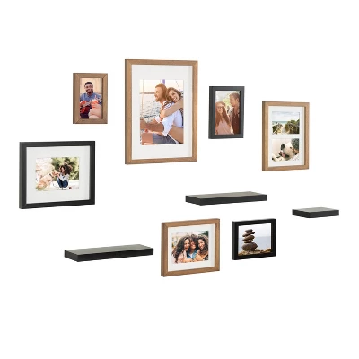 10pc Gallery Frame Box Set Rustic Brown/Black - Kate & Laurel All Things Decor 3 10pc Gallery Frame Box Set Rustic Brown/Black - Kate & Laurel All Things Decor