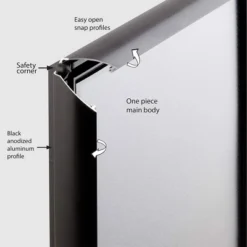 M&T Displays Opti Frame 8.5 X 11 In Wall Mount Front Loading Display Frame W/ Rounded Mitered Corners For Advertisements And Graphics, Black, 5 Count -Home Decor Store GUEST 23349aaf ec68 4d2f 8466 1a631b440d2d