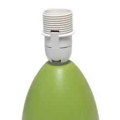 9.45" Petite Ceramic Oblong Bedside Table Desk Lamp With Matching Tapered Drum Shade Green - Creekwood Home -Home Decor Store GUEST 235890fe 051a 4043 8e62 a8d9f8d292b6