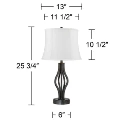360 Lighting Heather Modern Industrial Table Lamps 25 3/4" High Set Of 2 Dark Iron With USB Charging Port White Softback Drum Shade For Bedroom Desk 11 360 Lighting Heather Modern Industrial Table Lamps 25 3/4" High Set Of 2 Dark Iron With USB Charging Port White Softback Drum Shade For Bedroom Desk -Home Decor Store GUEST 23babb46 ce91 438d ad8e d4ceffd72d32