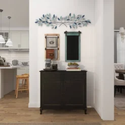 15" X 52" Metal Leaf Wall Decor With Gold Accent Blue - Olivia & May 25 15" X 52" Metal Leaf Wall Decor With Gold Accent Blue - Olivia & May -Home Decor Store GUEST 2471b7a0 5c6a 4b1f 953c 41c717fb3394