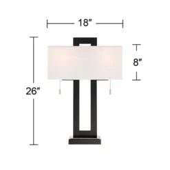 360 Lighting Neil Modern Rustic Table Lamp 26" High Black Metal With USB Charging Port White Rectangular Shade For Bedroom Living Room Bedside Desk 17 360 Lighting Neil Modern Rustic Table Lamp 26" High Black Metal With USB Charging Port White Rectangular Shade For Bedroom Living Room Bedside Desk -Home Decor Store GUEST 249b76df c4e3 4773 8e38 002a6115fa7e