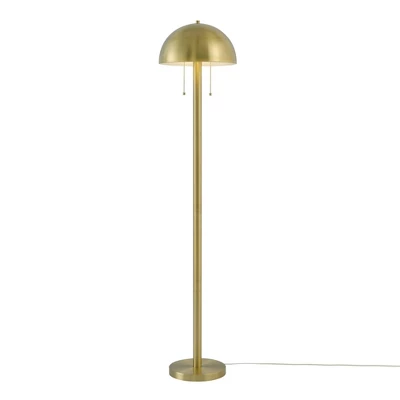 60" Novogratz X Globe Haydel 2-Light Matte Brass Floor Lamp - Globe Electric 5 60" Novogratz X Globe Haydel 2-Light Matte Brass Floor Lamp - Globe Electric - Image 3
