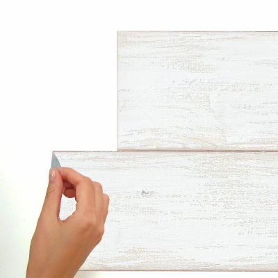 RoomMates Shiplap Wood Plank Peel And Stick Wallpaper White 5 RoomMates Shiplap Wood Plank Peel And Stick Wallpaper White - Image 3
