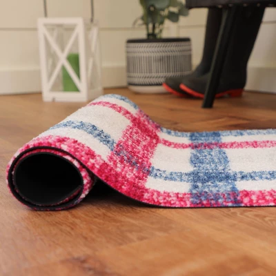 2'x3' ColorStar Sketch Plaid Door Mat White - Bungalow Flooring 6 2'x3' ColorStar Sketch Plaid Door Mat White - Bungalow Flooring - Image 4