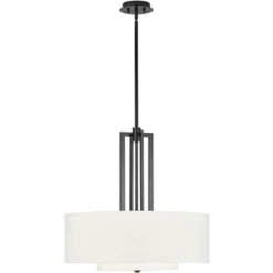 Possini Euro Design Sundry Semi Gloss Black Drum Pendant Chandelier 24" Wide Modern Double Shade 4-Light Fixture For Dining Room Foyer Kitchen Island 15 Possini Euro Design Sundry Semi Gloss Black Drum Pendant Chandelier 24" Wide Modern Double Shade 4-Light Fixture For Dining Room Foyer Kitchen Island -Home Decor Store GUEST 27e81486 f3db 4192 b64a d18fef770ca4