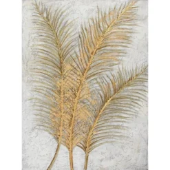 Canvas Leaf Framed Wall Art With Silver Frame Gold - CosmoLiving By Cosmopolitan -Home Decor Store GUEST 27f17ac3 7961 4a84 9281 7f79630cce0b