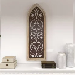 Metal Abstract Carved Design Wall Decor With Arched Frame Brown - Olivia & May -Home Decor Store GUEST 2a775937 7943 43f0 a317 2861f88fe94b