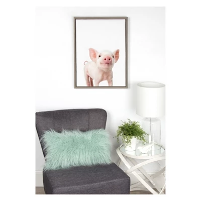 18" X 24" Sylvie Young Pig Framed Canvas Wall Art By Amy Peterson Gray - Kate And Laurel 6 18" X 24" Sylvie Young Pig Framed Canvas Wall Art By Amy Peterson Gray - Kate And Laurel - Image 4