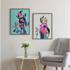 18" X 24" Sylvie Galah Framed Canvas Wall Art By Rachel Lee Gray - Kate And Laurel -Home Decor Store GUEST 2bb6bdb2 249a 4fe0 8a31 916f7350ad89