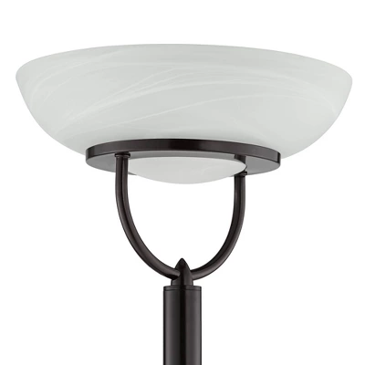 360 Lighting Modern Torchiere Floor Lamp 3-in-1 Design 70" Tall Tiger Bronze White Glass Shades For Living Room Reading Bedroom Office 5 360 Lighting Modern Torchiere Floor Lamp 3-in-1 Design 70" Tall Tiger Bronze White Glass Shades For Living Room Reading Bedroom Office - Image 3