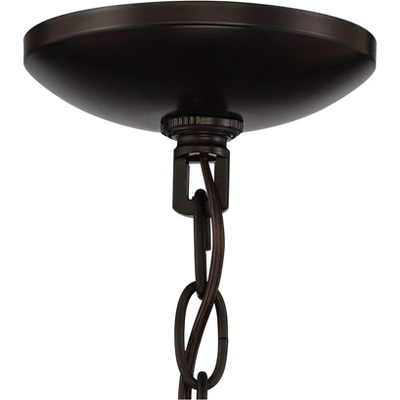 Stiffel Ferrers Dark Bronze Gold Chandelier 26" Wide Clear Glass Shade 6-Light Fixture For Dining Room House Foyer Kitchen Island Entryway Bedroom 7 Stiffel Ferrers Dark Bronze Gold Chandelier 26" Wide Clear Glass Shade 6-Light Fixture For Dining Room House Foyer Kitchen Island Entryway Bedroom - Image 5