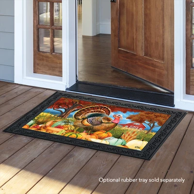 Turkey And Pumpkins Fall Doormat Thanksgiving Farm Autumn 30" X 18" Briarwood Lane 4 Turkey And Pumpkins Fall Doormat Thanksgiving Farm Autumn 30" X 18" Briarwood Lane - Image 2